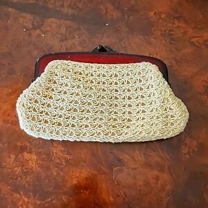 Vintage Crochet Plastic Clasp Closure Clutch